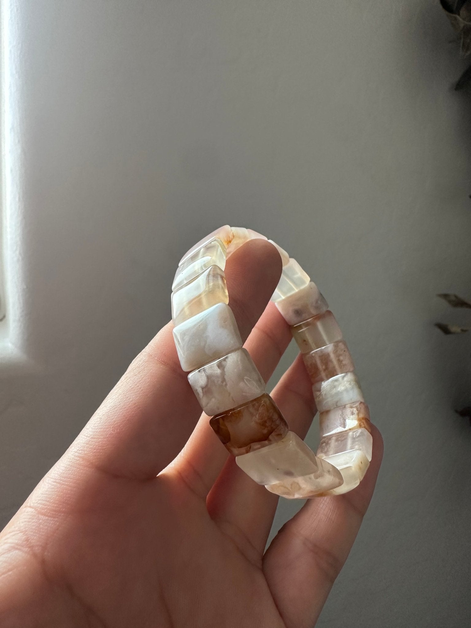 Petal Whisper Floral Agate Soft Bangle