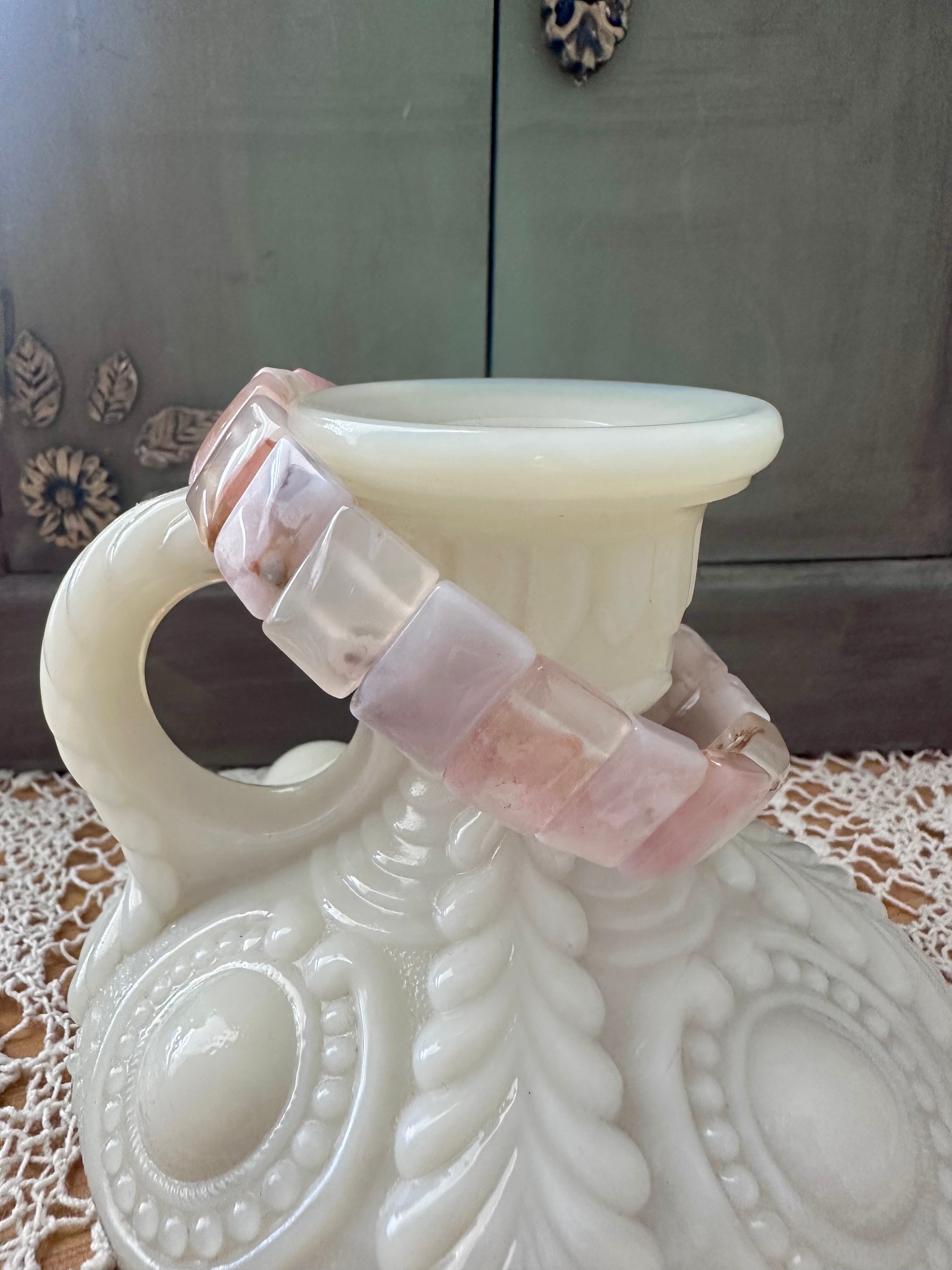 Petal Whisper Floral Agate Soft Bangle