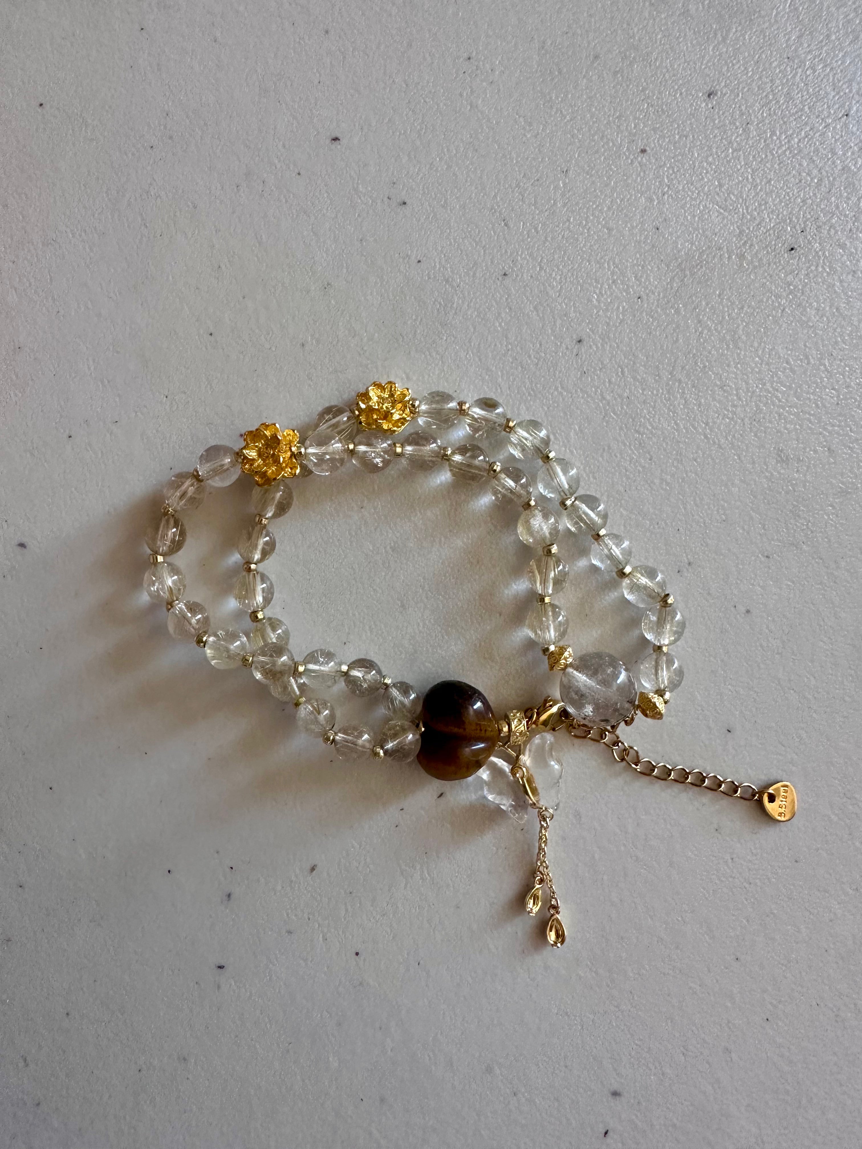 Golden Heart of Abundance Rosary Bracelet