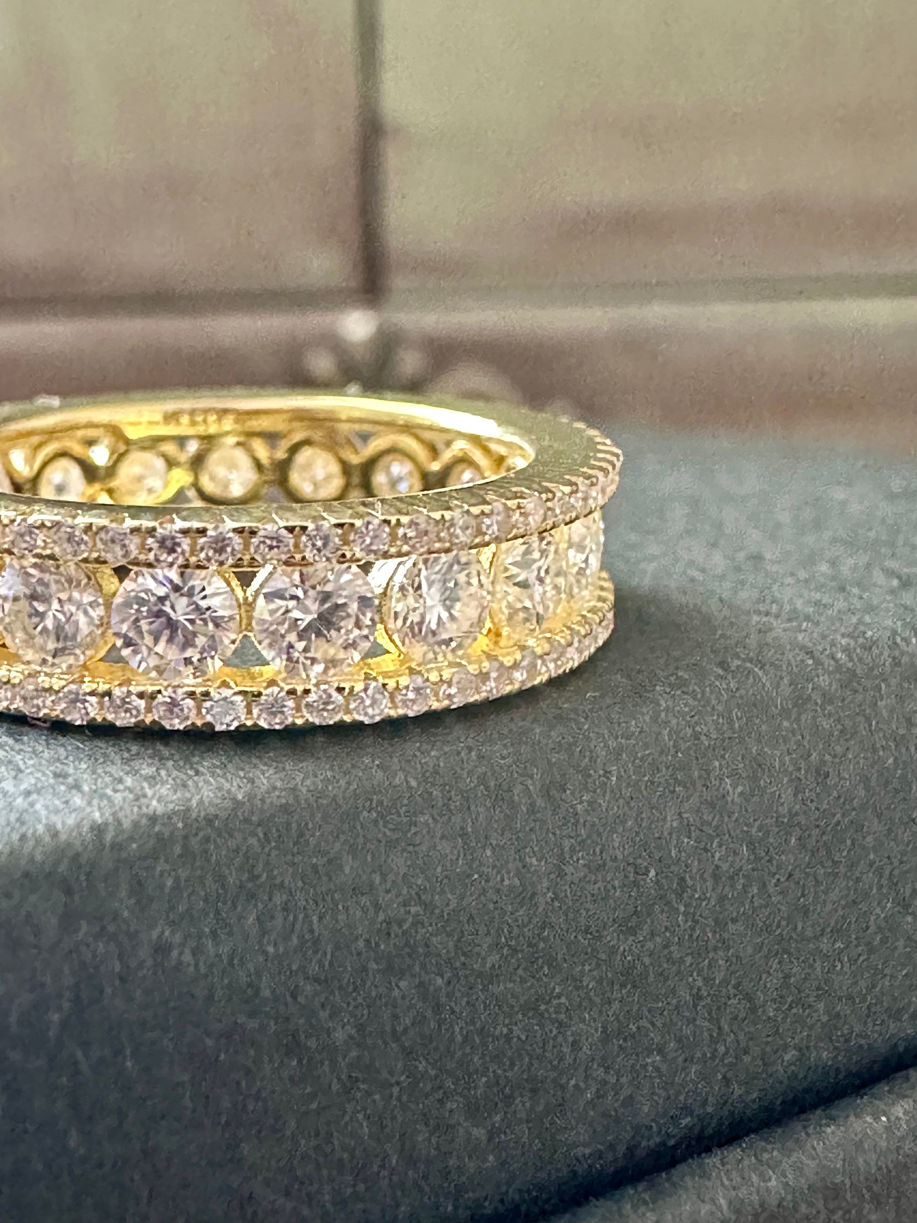 2.62ctw Genuine Moissanite Diamond in 925 Sterling Silver Eternity Ring Size 6