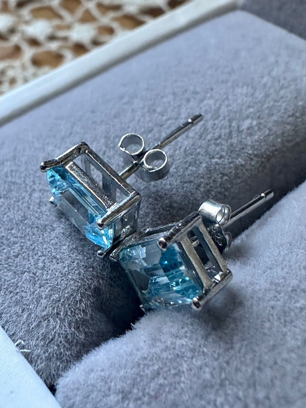 Ocean Whisper Aquamarine Stud Earrings