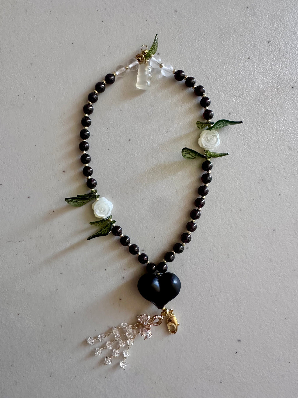 Garnet Garden of the Heart Rosary Bracelet