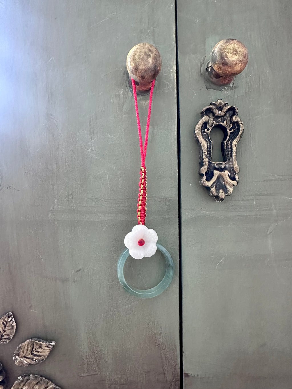 Lucky Bloom Jade Phone Charm