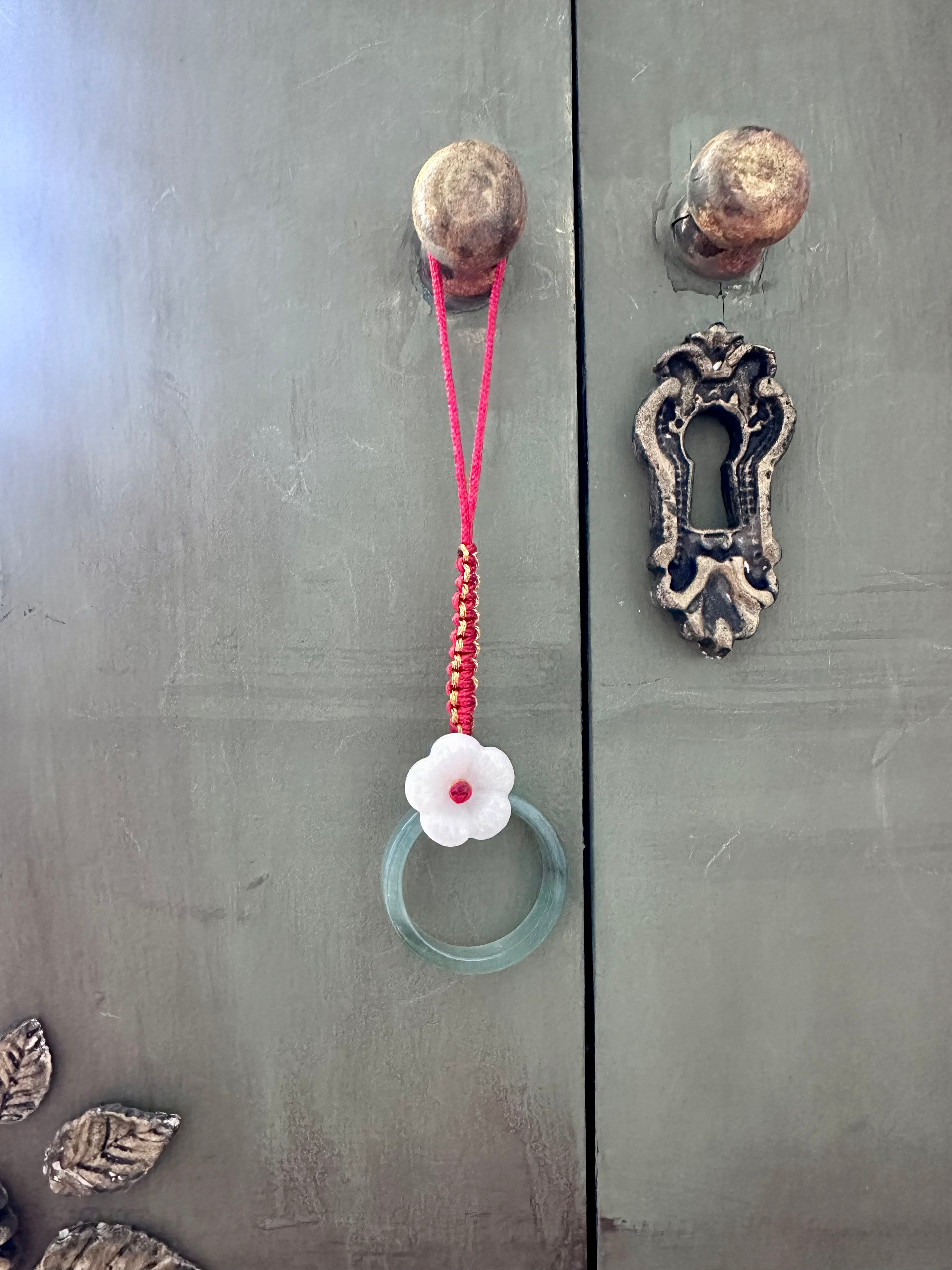 Lucky Bloom Jade Phone Charm