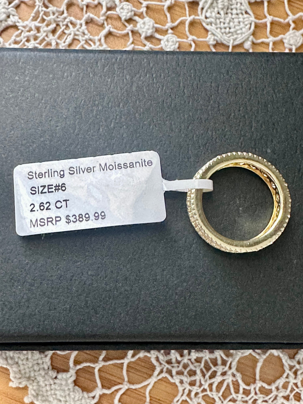 2.62ctw Genuine Moissanite Diamond in 925 Sterling Silver Eternity Ring Size 6