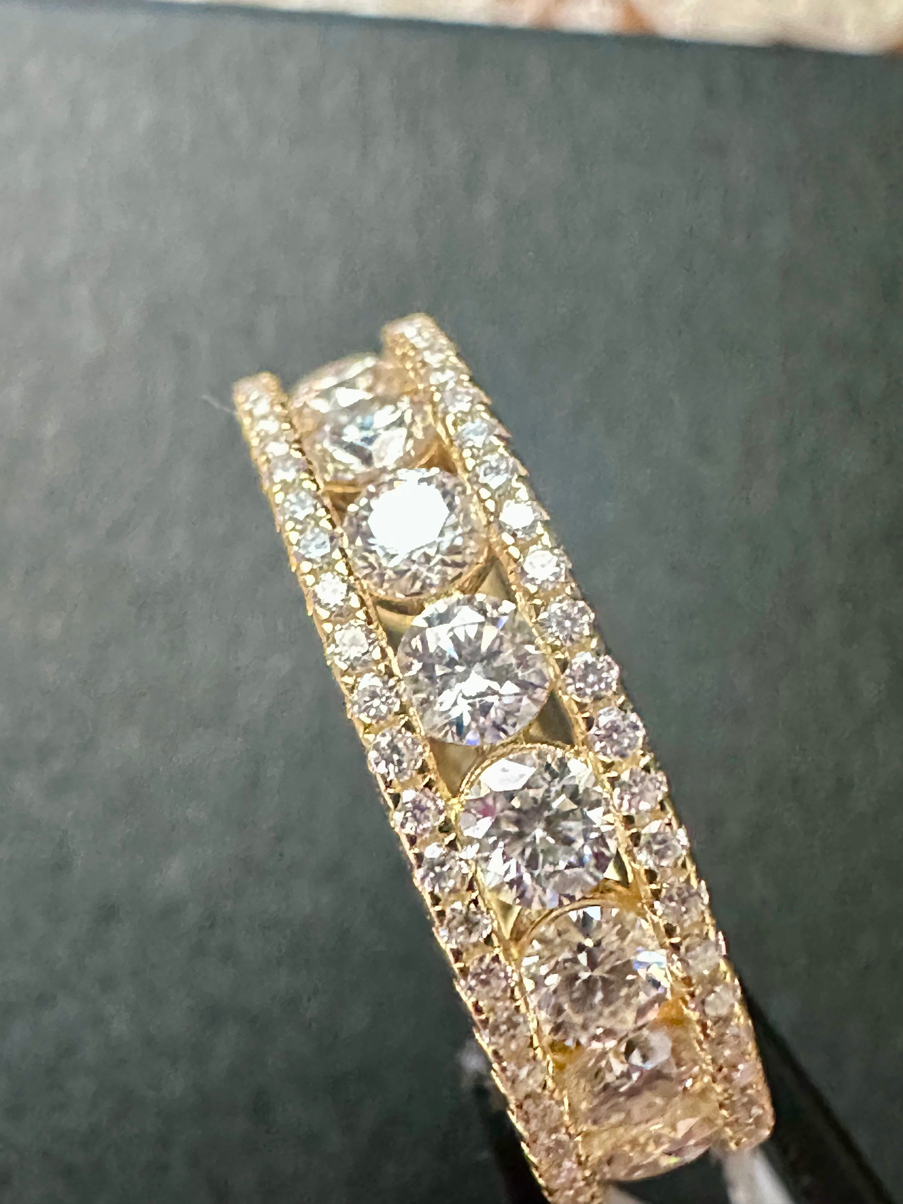 2.62ctw Genuine Moissanite Diamond in 925 Sterling Silver Eternity Ring Size 6