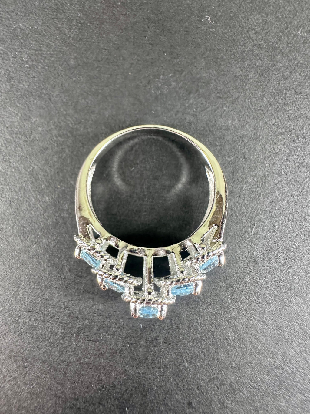Authentic Aquamarine in Genuine Sterling Silver Ring  Size 7