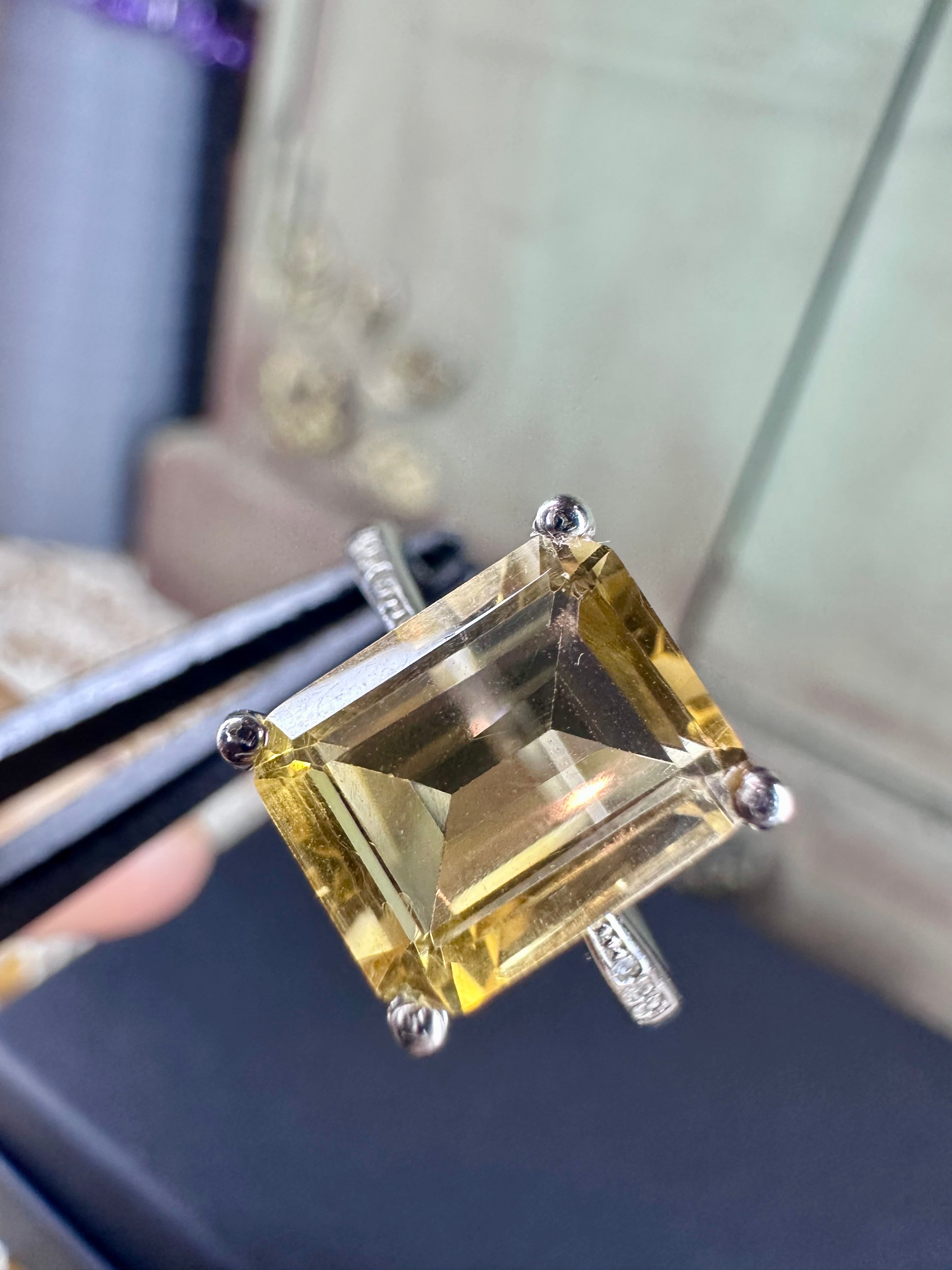 Genuine Citrine Ring in Sterling Silver Size 6