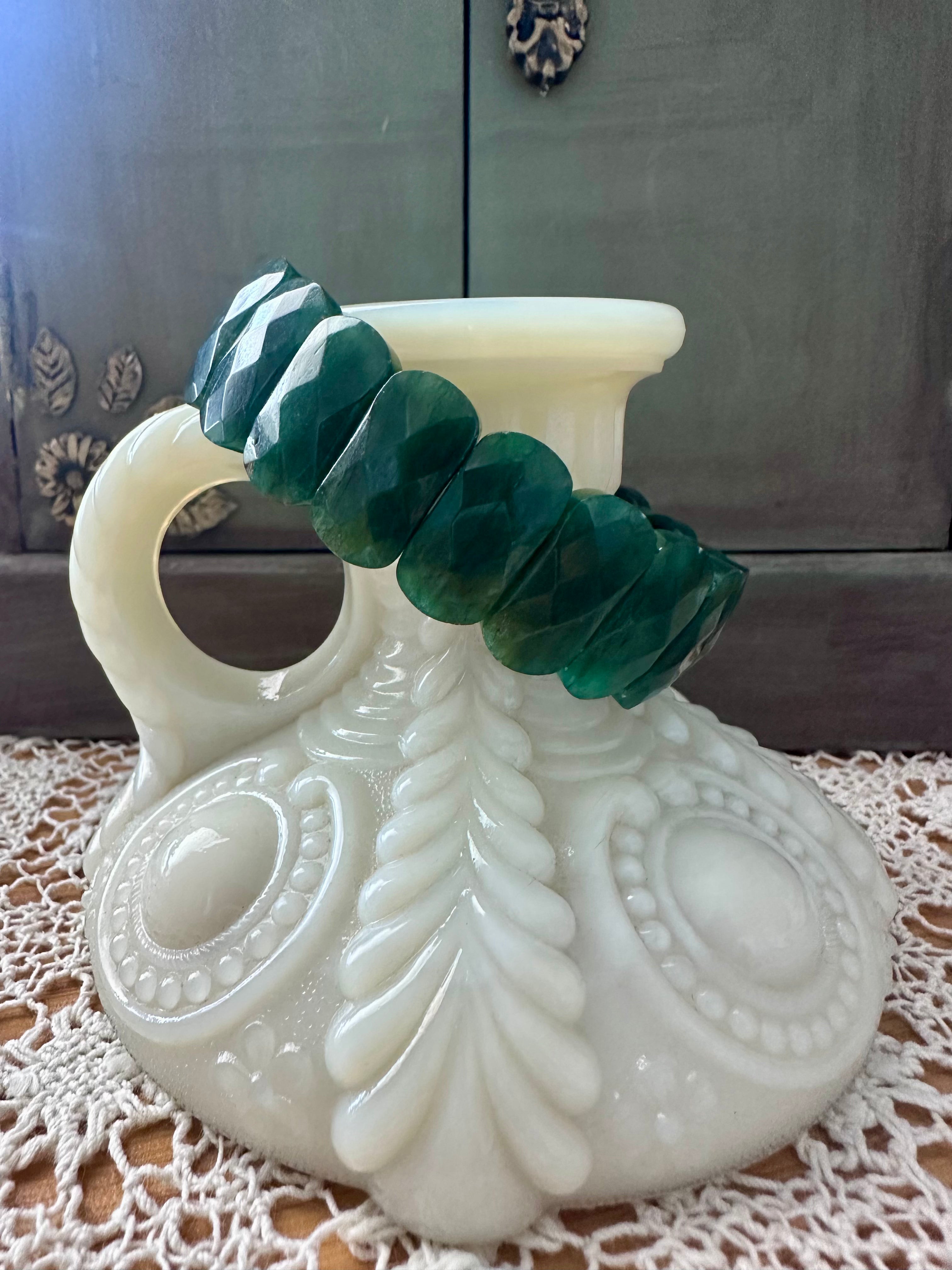 Emerald Glow Green Strawberry Quartz Soft Bangle