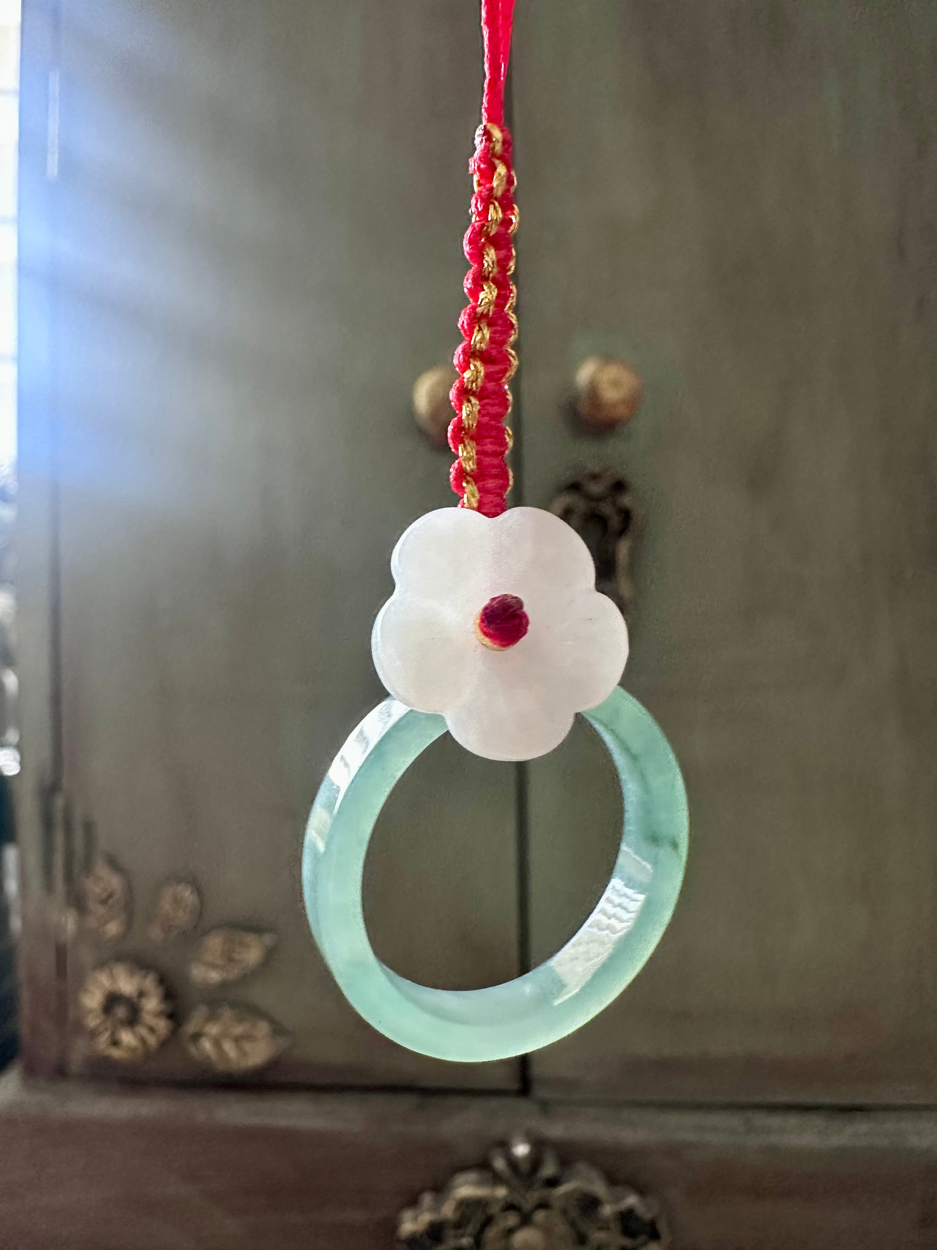 Lucky Bloom Jade Phone Charm