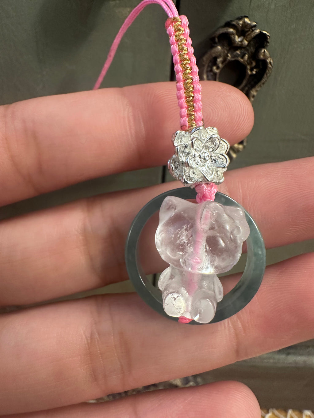Hello Jade Kitty Phone Charm