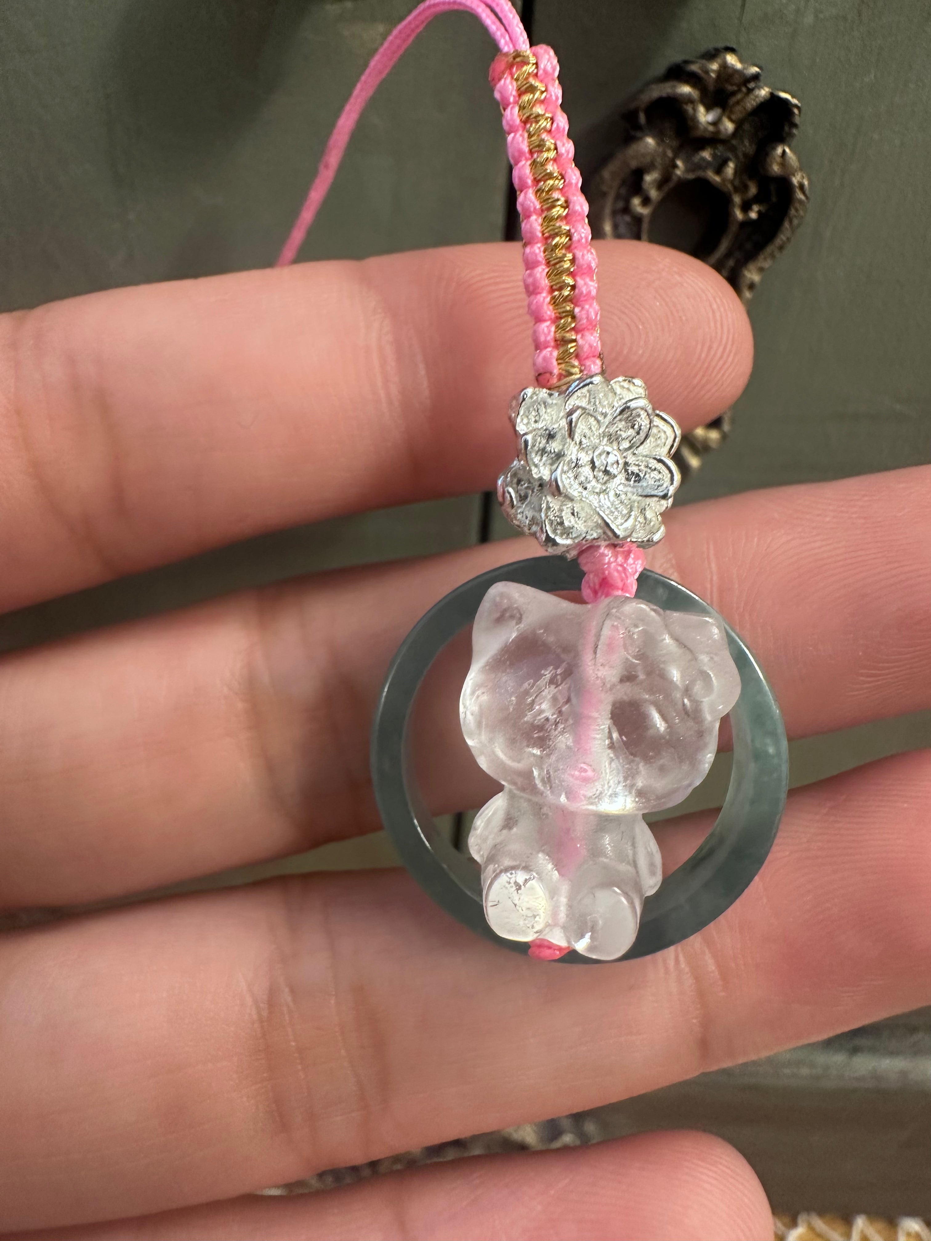 Hello Jade Kitty Phone Charm