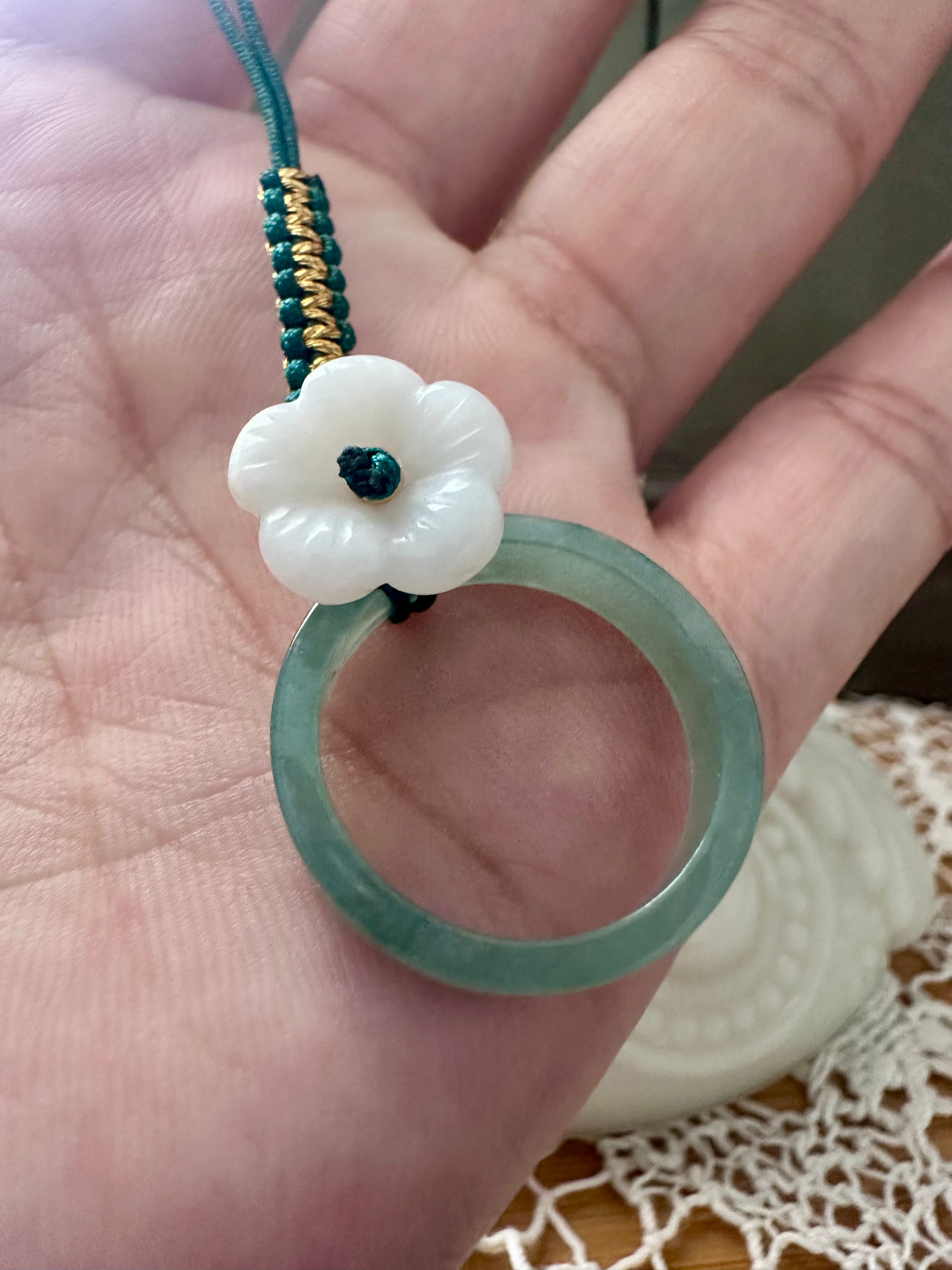 Blue Water Jade Bloom Phone Charm