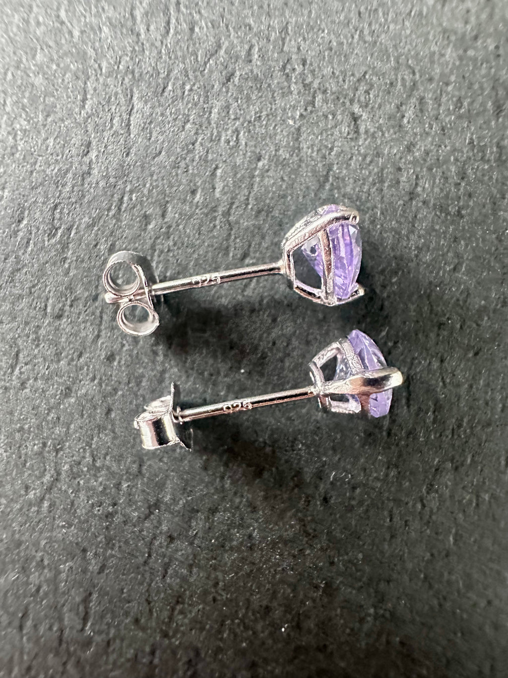 Heart-Cut Tanzanite Gemstone Stud Earrings in 925 Sterling Silver