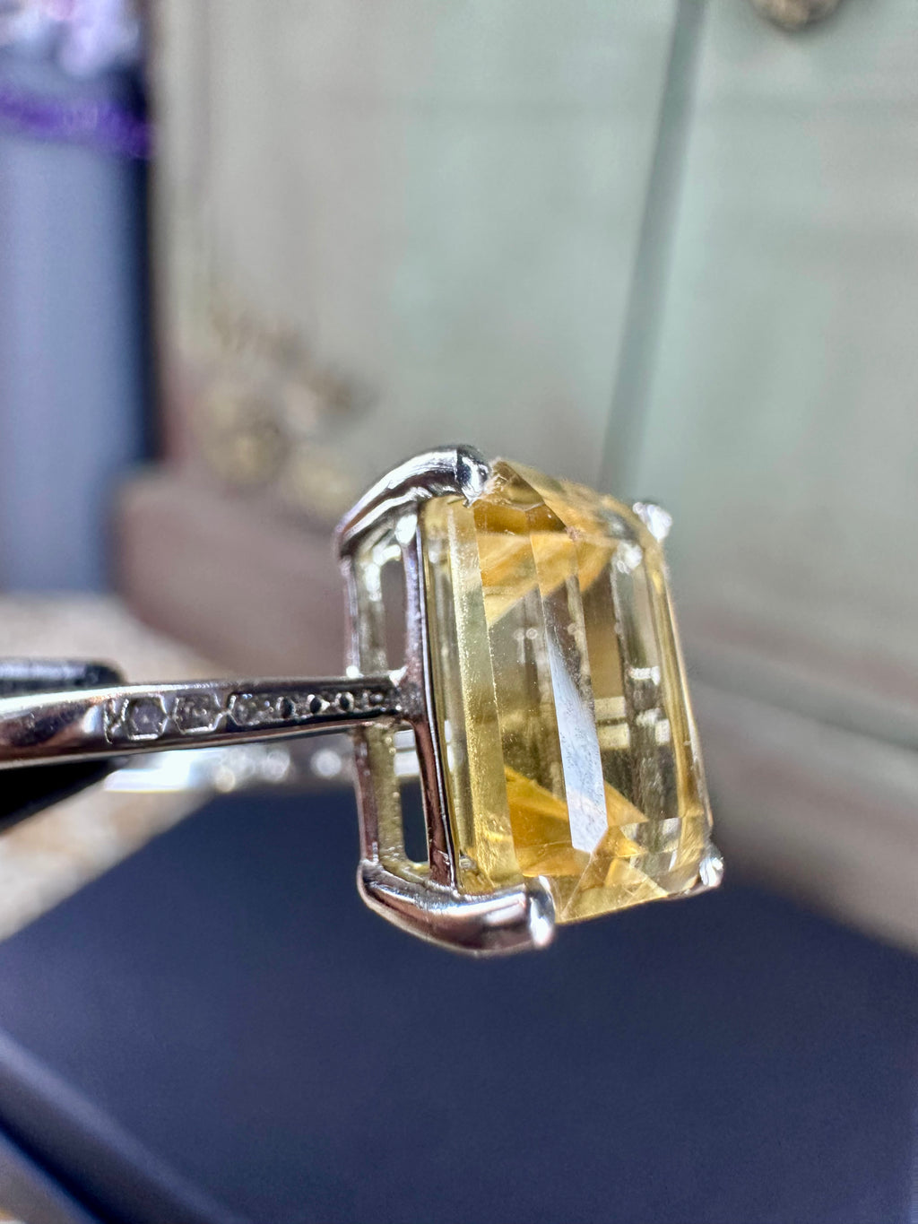Genuine Citrine Ring in Sterling Silver Size 6