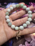 10mm Genuine Myanmar Jadeite w/ 14k Gold-Plated Charms