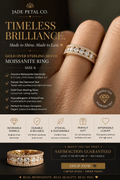 2.62ctw Genuine Moissanite Diamond in 925 Sterling Silver Eternity Ring Size 6