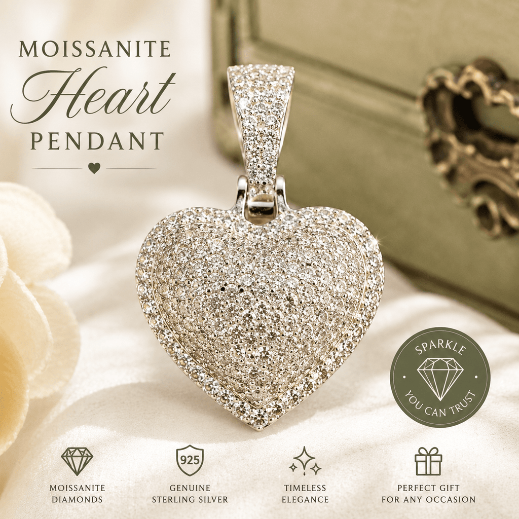 Eternal Glow Moissanite Heart Pendant