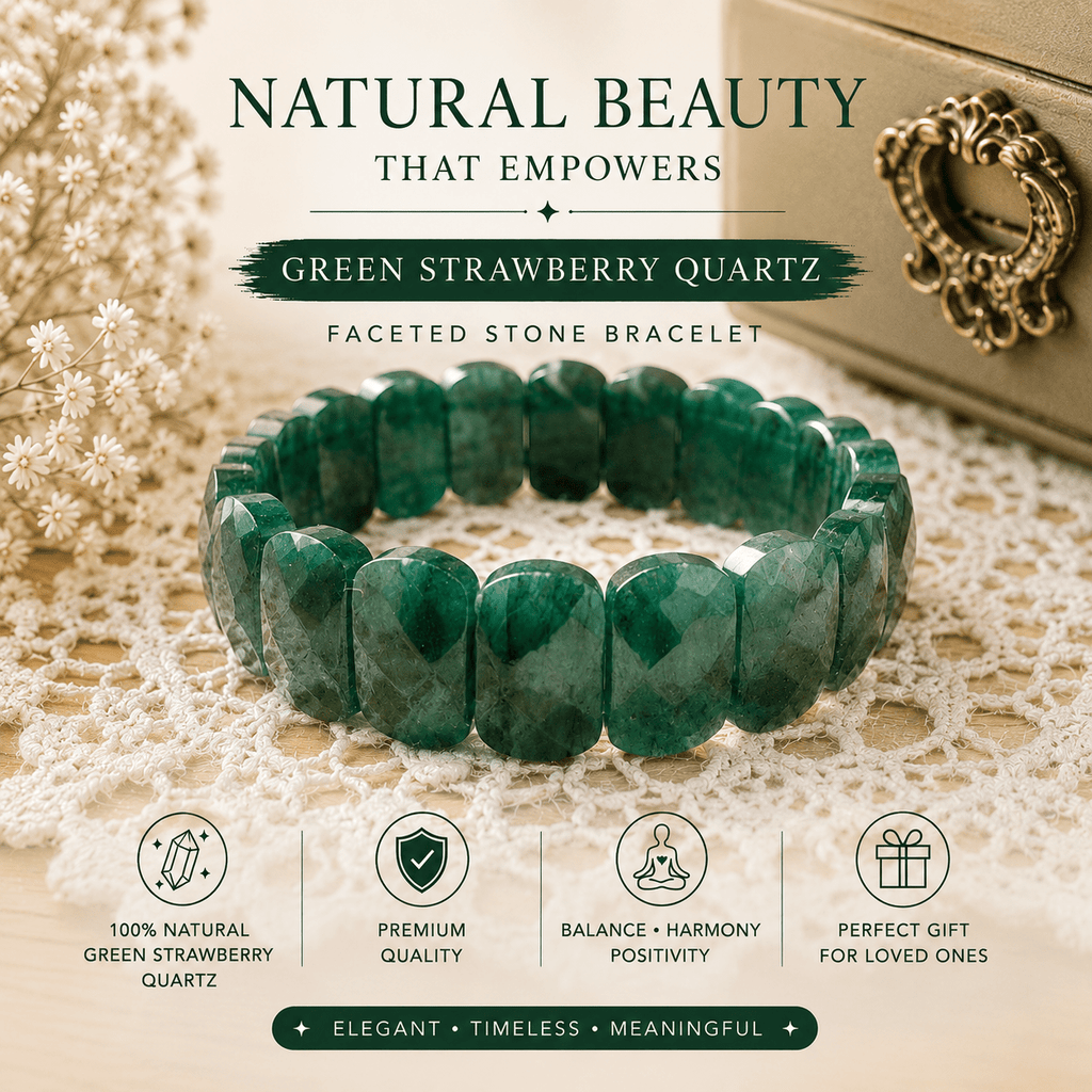 Emerald Glow Green Strawberry Quartz Soft Bangle