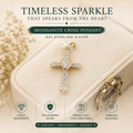 Gold over Sterling Silver Cross Moissanite Pendant