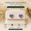 Heart-Cut Tanzanite Gemstone Stud Earrings in 925 Sterling Silver