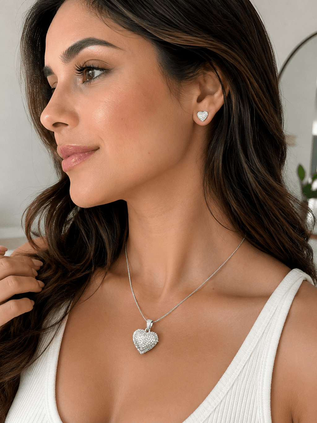 Eternal Glow Moissanite Heart Pendant