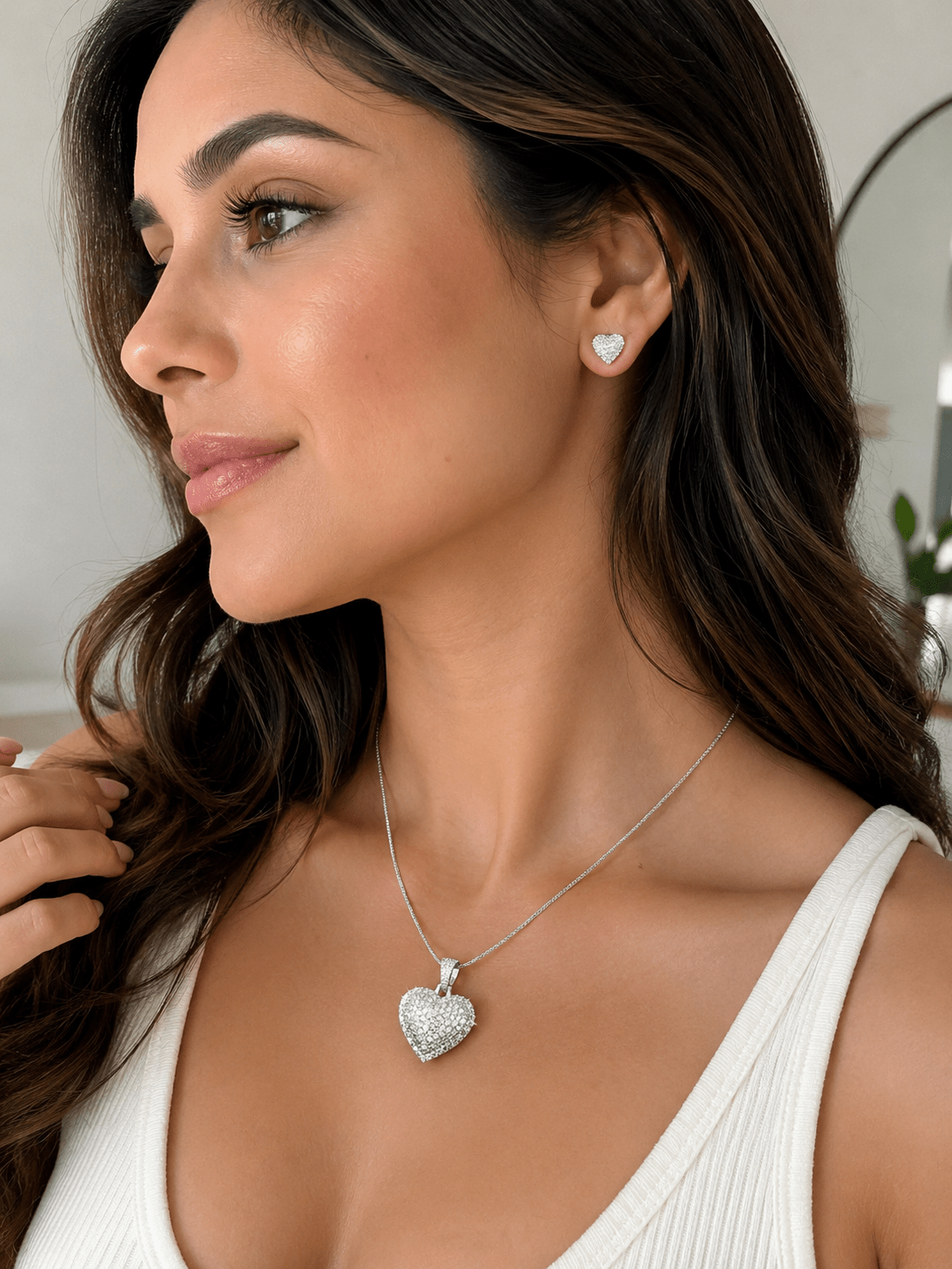Eternal Glow Moissanite Heart Pendant