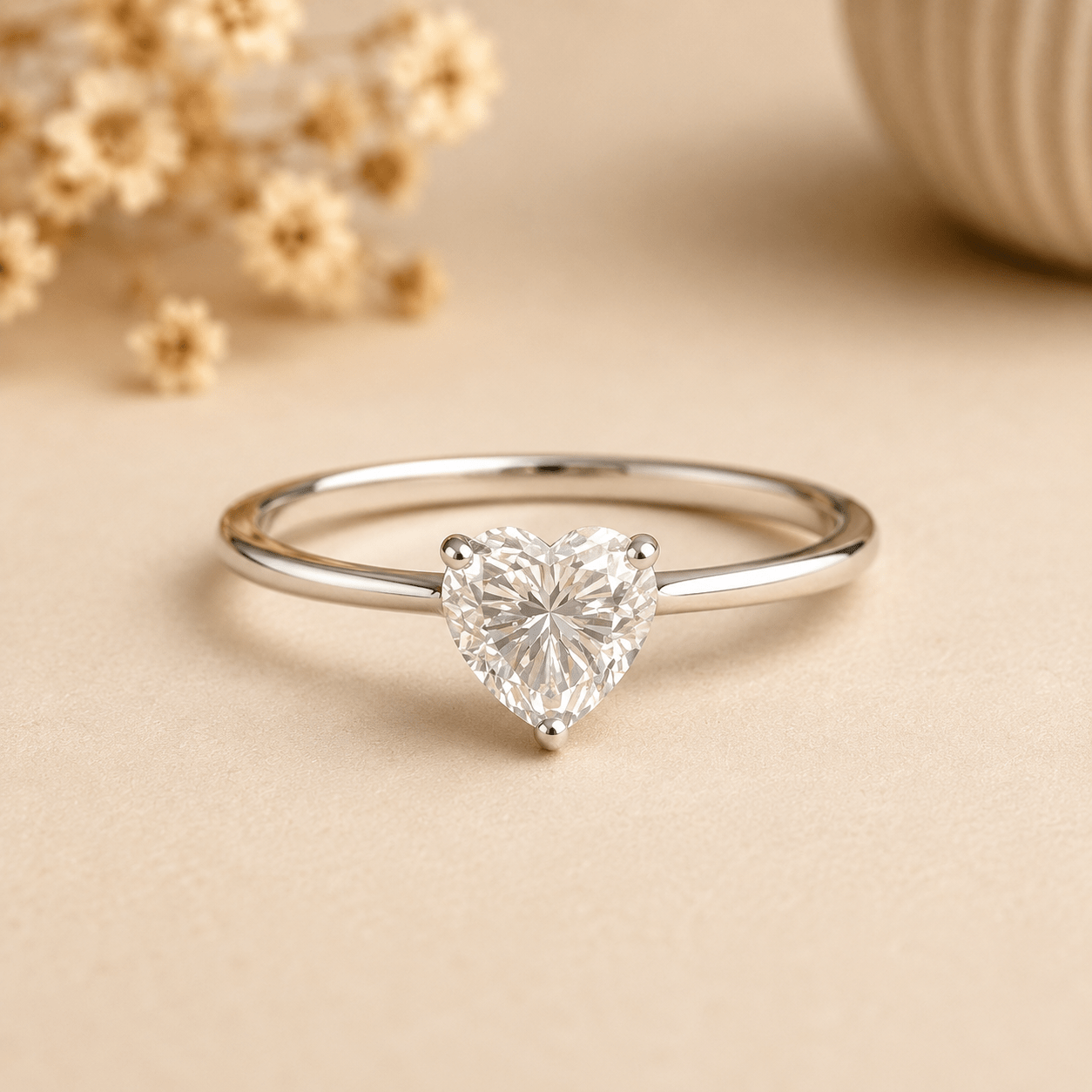Genuine Sterling Silver Moissanite Diamond Ring Size 7