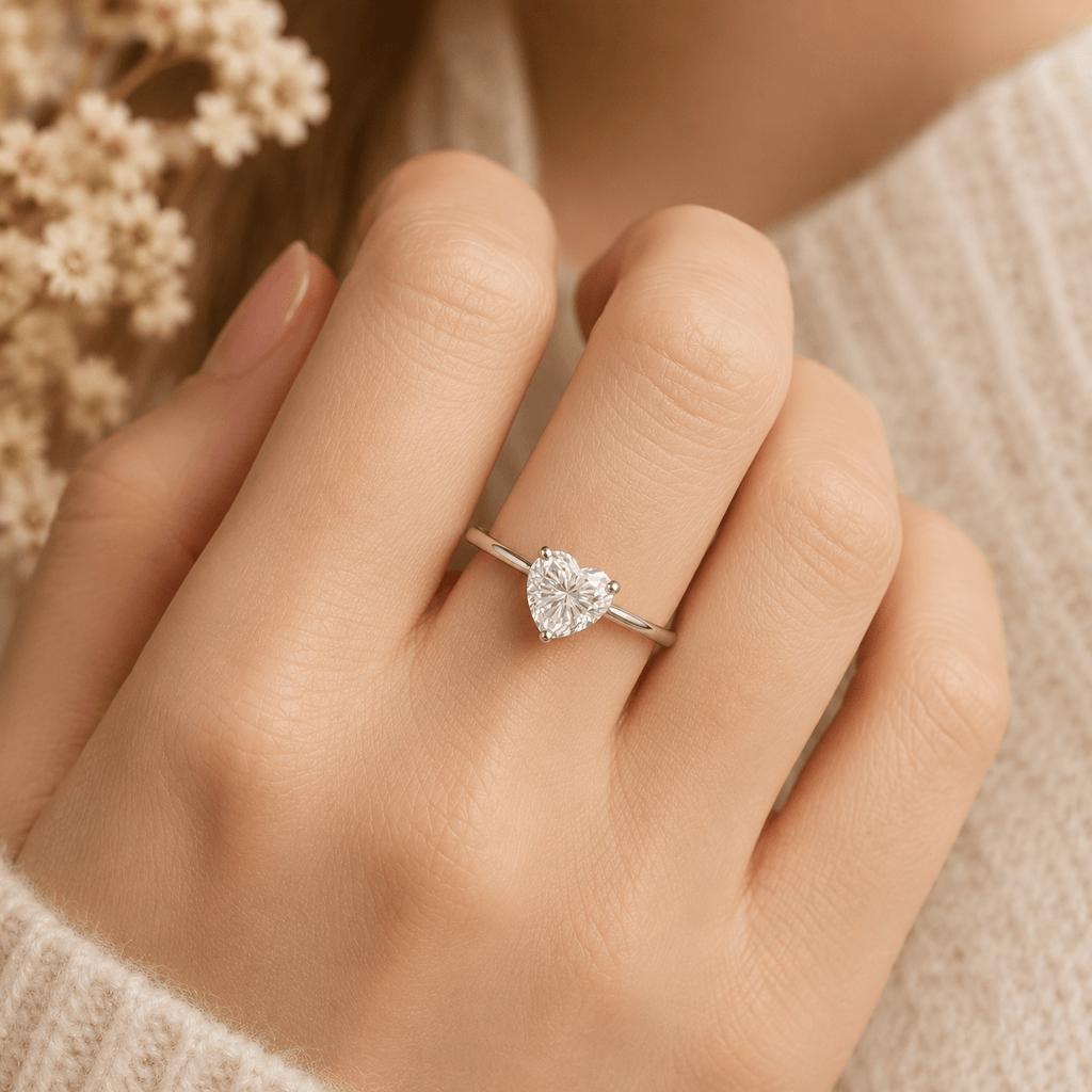 Genuine Sterling Silver Moissanite Diamond Ring Size 7