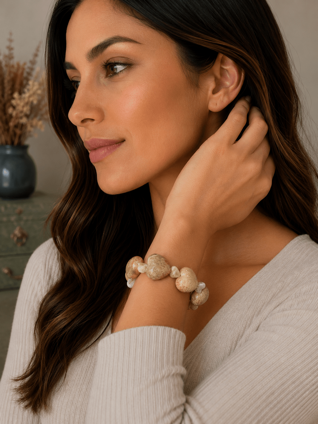 Coral Petal Harmony Bracelet
