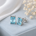 Ocean Whisper Aquamarine Stud Earrings